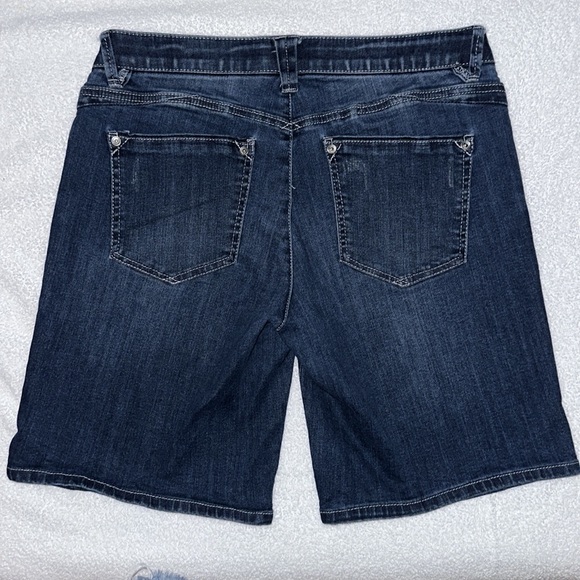 WIT & WISDOM Ab'Solution Denim Shorts Size 8 Dark Blue - Picture 4 of 5